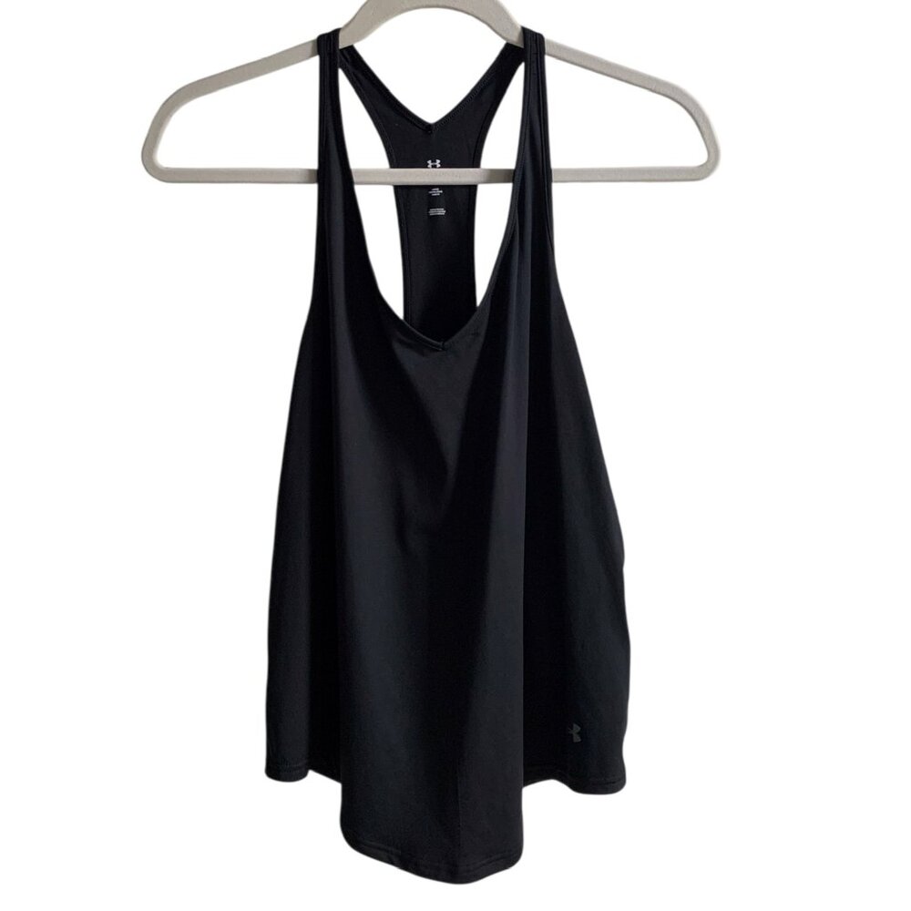 Under Armour Womens Performance Racerback Tank Top UA Sport Shirt- M- Black- NWT